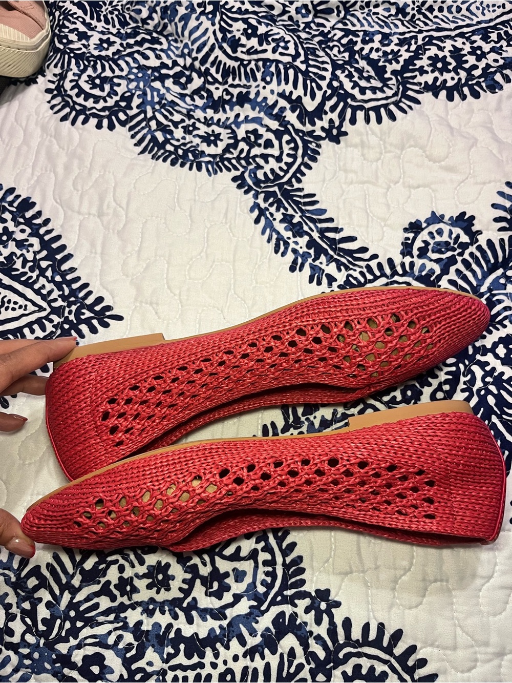 Monroe Weave Red Rose Slip-On Flat - Picture 9 of 10